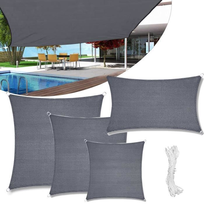 Bleu Blanc Voile Ombrage Rectangulaire 3x3m,Filet D'ombrage Filet