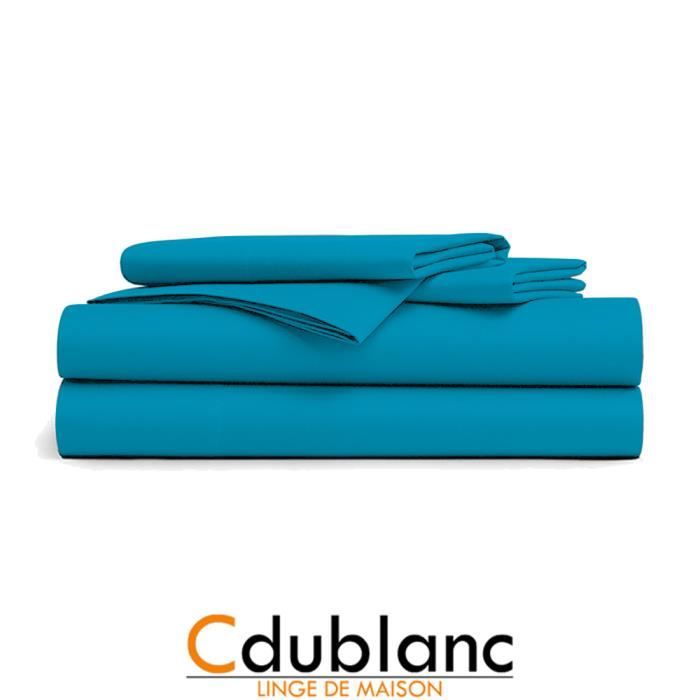 Drap Plat Bleu Turquoise
