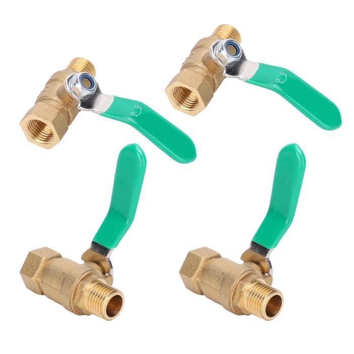 Lot De 4 Vannes à Bille 1/2" PEX-A - 2 Rouges (chaud) Et 2 Bleues (froid) - Sans Plomb, Marque XFITTING