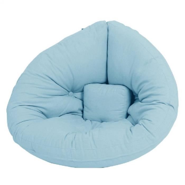 Futon Portable Bleu - 200x140x4 Cm, 100% Coton - Pour Yoga, Massage, Méditation - Avec Housse Et Bandoulière