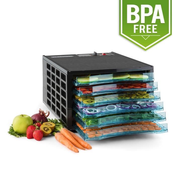 Déshydrateur Klarstein Fruit Jerky 14 - 1000W, 14 étages, Pour Fruits, Viandes Et Herbes - Noir