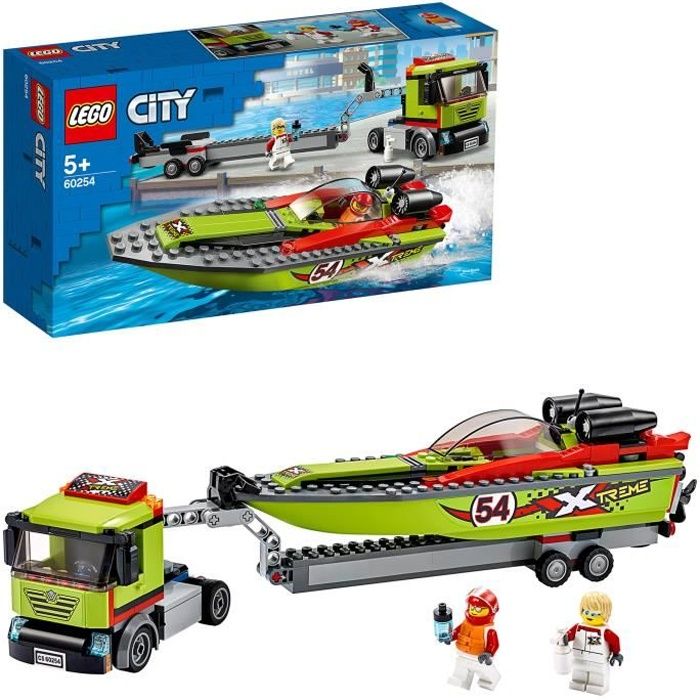 LEGO® City 60254 - Le transport du bateau de course