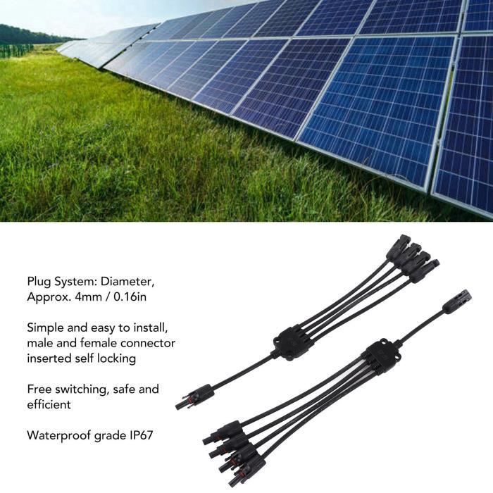 Minifinker Connecteur de fil de câble d'adaptateur solaire 2 Set Panneau Solaire  Photovoltaïque Y Branche Parallèle Câble PV - Cdiscount Bricolage
