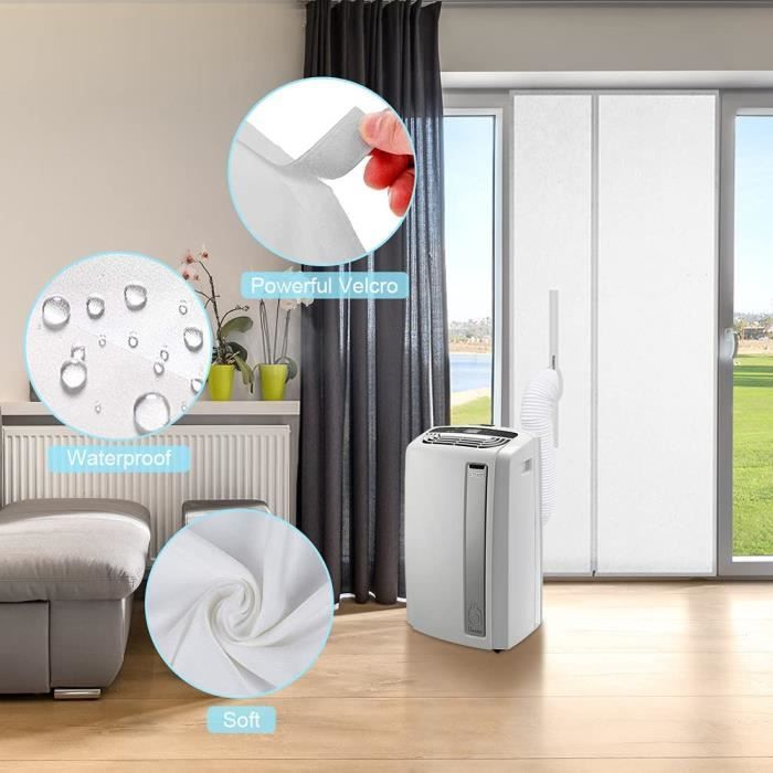 EffiFish – Joint De Porte Pour Climatiseur Mobile – 210 X 90 Cm, Avec Fermeture éclair – Pour Balcon, Terrasse