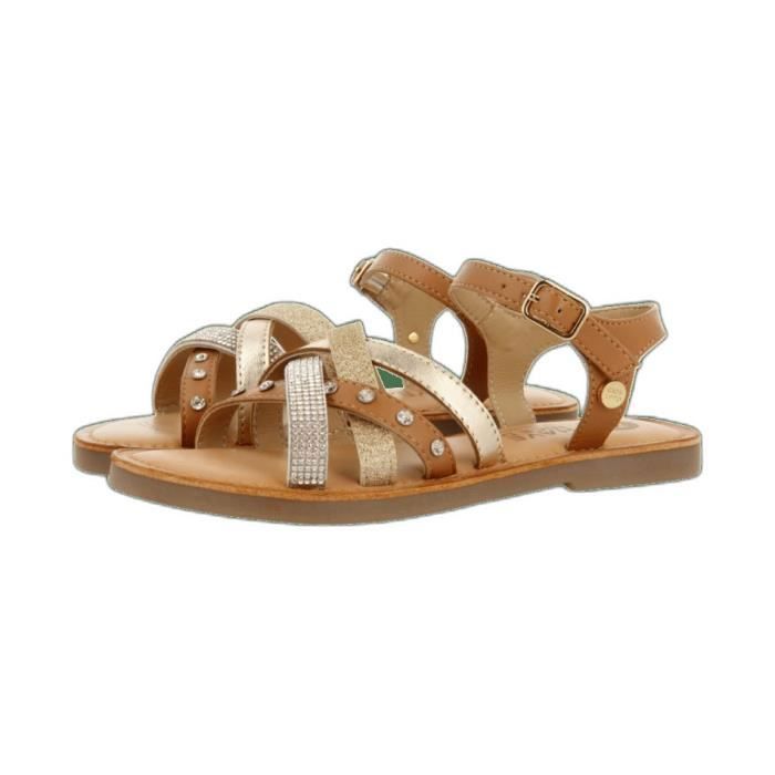 Sandales fille GIOSEPPO Sussat Cuir dore Brides ornees Taille 38 Oro Cdiscount Chaussures