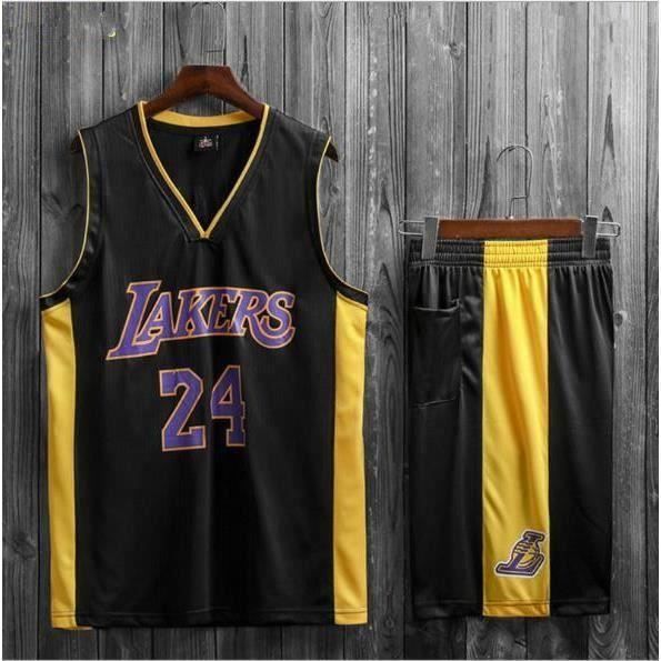 Maillot Enfant/Jeune/Adulte Lakers, Set 24 Maillot de Joueur de Basket 130-210cm QZH T-Shirt en Jersey de Los Angeles