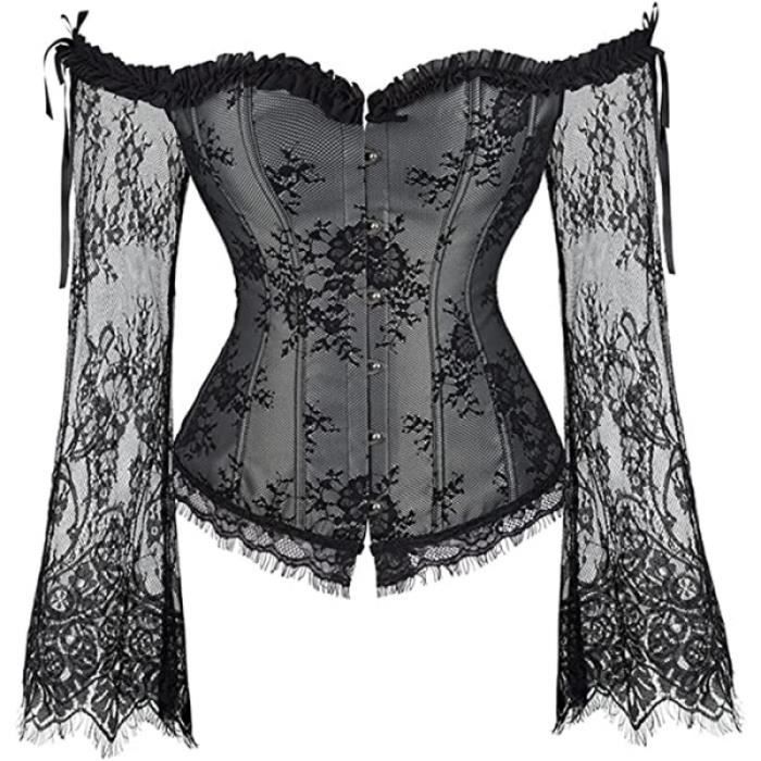 Petite Robe Manches Longues Dentelles Noire Col Montant Dévoré | FR