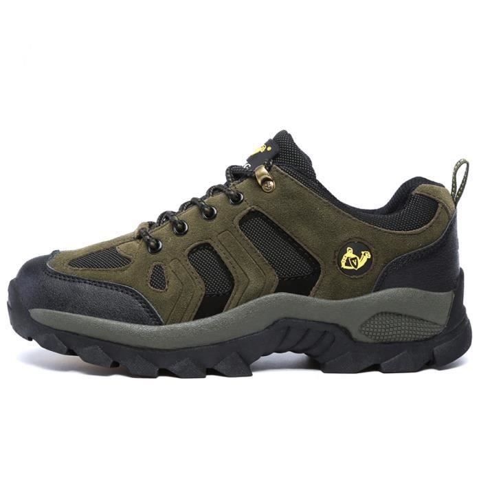 Alpinisme Chaussure Homme Randonnée Homme Cuir Marche Voyage - Noir