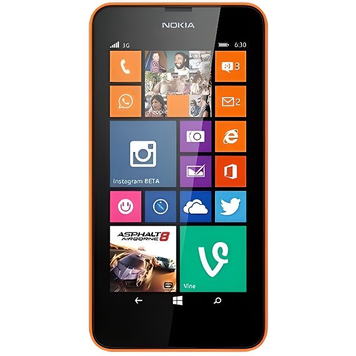 Smartphone NOKIA LUMIA 635 (Orange) - Windows Phone OS 8.1 - 512 Mo RAM - 8 Go de stockage - Radio FM - Reconditionné Nokia sur Cdiscount Seconde Vie
