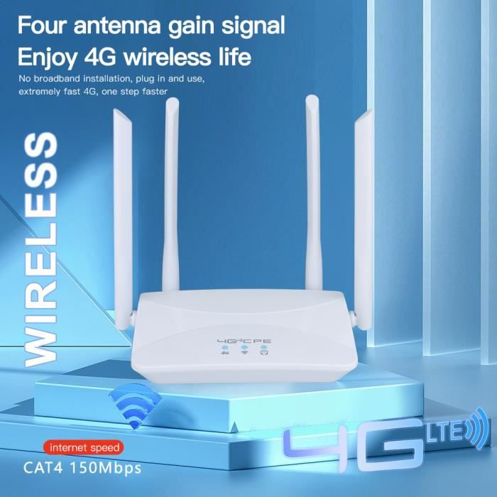 Routeur wifi hotspot amplificateur de signal point daccès plus fluide connexion filaire carte Micro SIM  4G LTE 150 Mbps