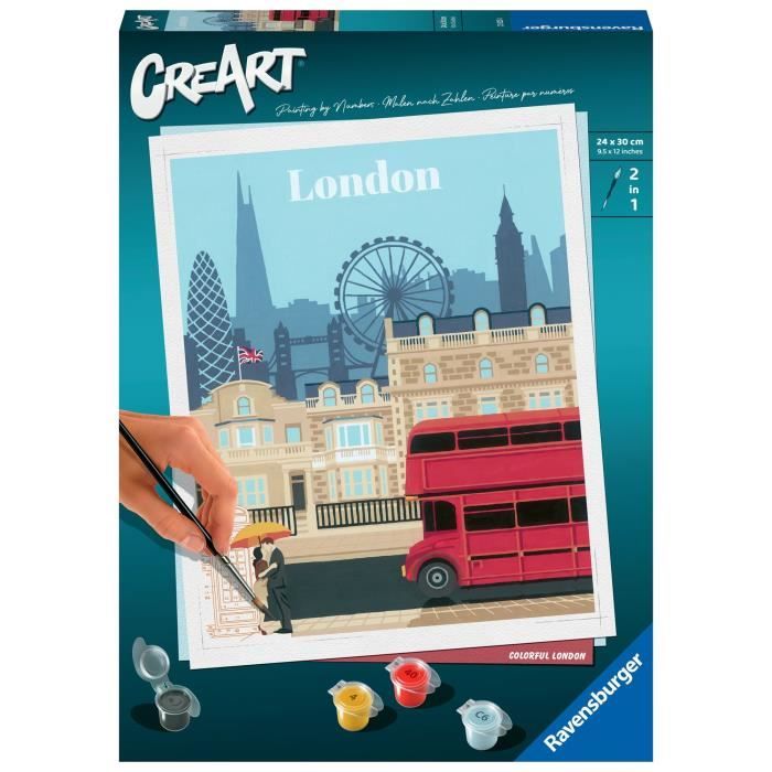 CreaArt London 24x30 cm - Peinture au numéro Adulte - Dès 12 ans