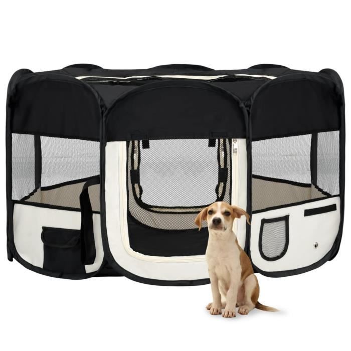 Parc pliable pour chien avec sac de transport Noir 145x145x61cm - SALUTUYA  - BD1885 - Cdiscount