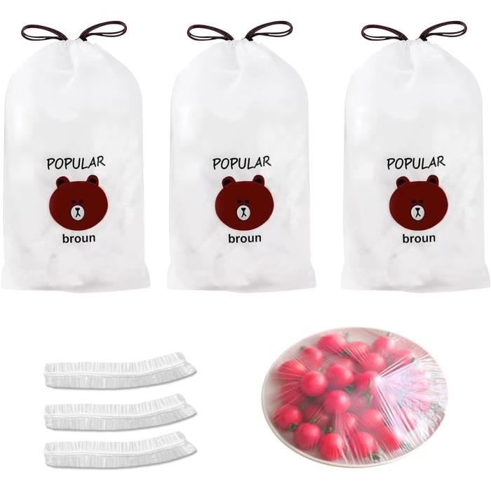 300 Sacs De Conservation Alimentaire Réutilisables - Élastiques 30cm - Couvre-Plats Et Fruits