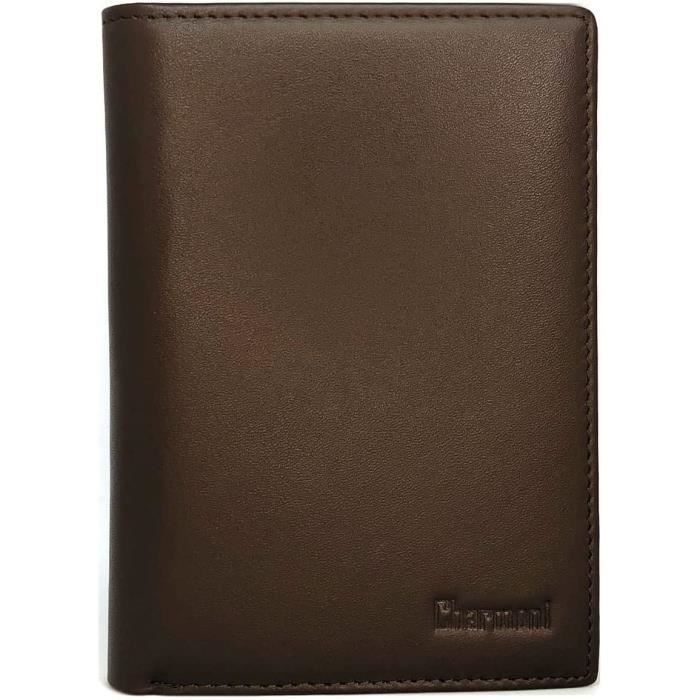 Portefeuille Cuir Véritable Pour Homme Avec Blocage Rfid, Classique