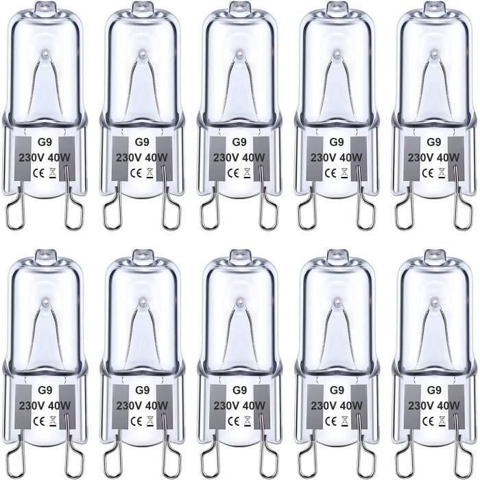 Ampoules halogènes G9 40W, Capsules transparentes Lampes halogènes G9 à