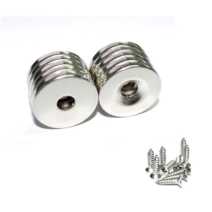 MUTUACTOR Lot De 4 Aimants Ronds En Néodyme Super Puissants Avec Goujon Filete Male De 635 Mm A 50 Mm Et Force De Traction Magnetique Verticale De 90 Kg
