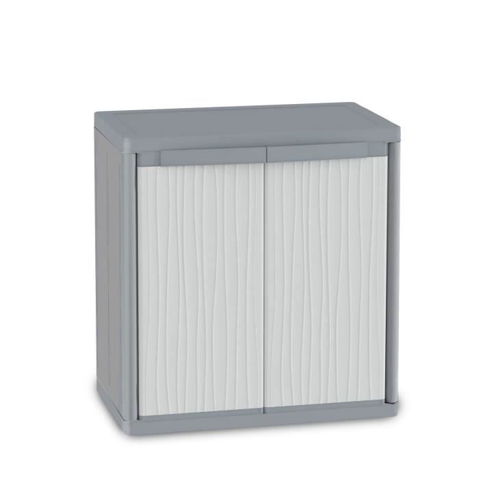 Terry Jumbo 900 Wave Armoire basse en plastique XL Gris 89,7 x 53,7 x 94,5 cm