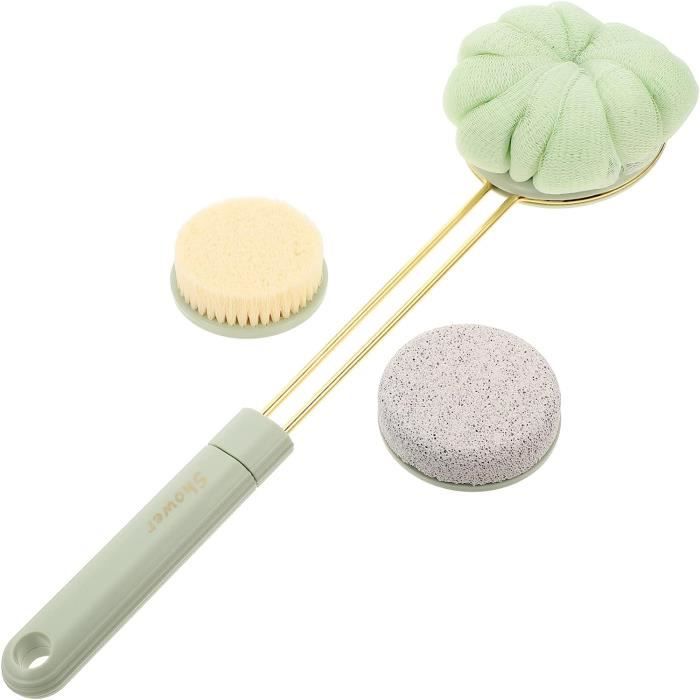 Brosse De Bain Pour Le Dos En Silicone - Longueur 71 Cm - Couleur Saumon - Exfoliante Et Massante