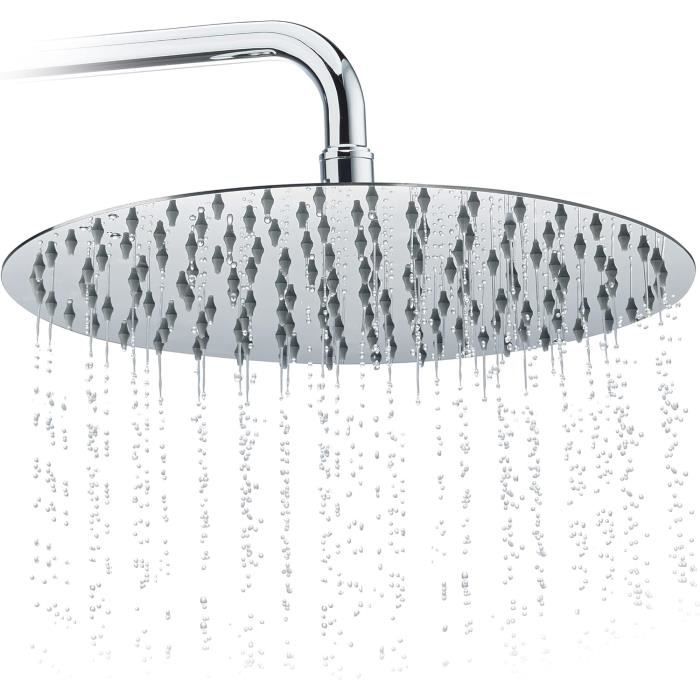 HOMEDEC – Lot de 6 jets de douche ronds en laiton – Buse de massage spa de 5,1 cm – Pomme de douche murale – Pommeau de douche à effet pluie