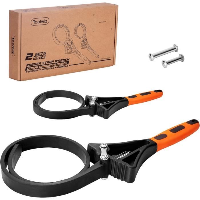 Clé à Sangle Robuste Pour Filtres Et Tuyaux - Outil Plomberie Domestique Durable Avec Poignée En Acier Et Courroie Caoutchouc