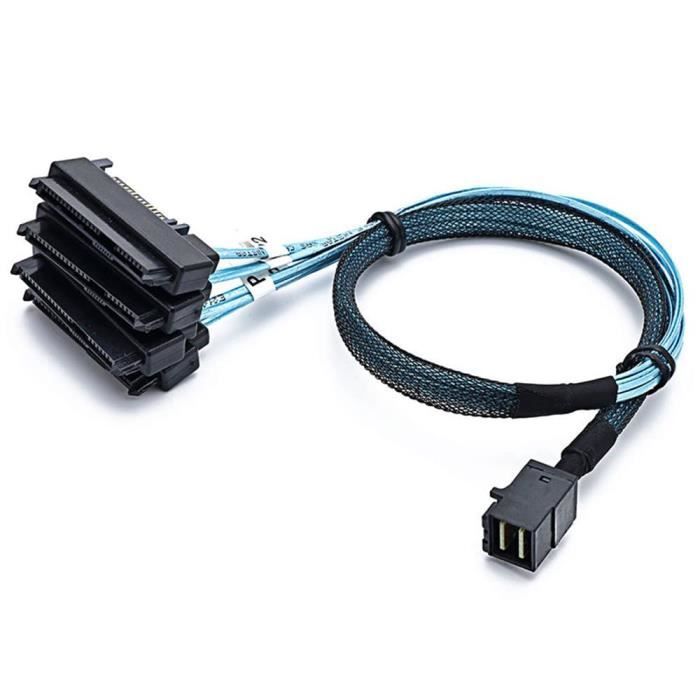 InLine Câble Mini SAS HD, SFF-8643 Coudé Vers 4x SFF-8482  29 Broches Alimentation 05m Cable Interne P 40225764