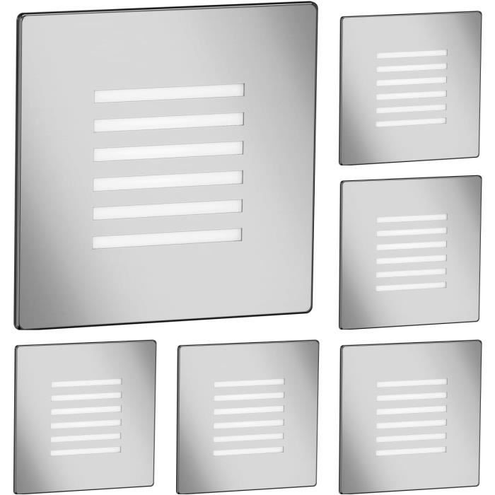 Lot 10 Lumière Escalier LED Encastrée FEX Carrée 85x85mm Blanc Froid - Intérieur Extérieur IP65 Acier Inoxydable