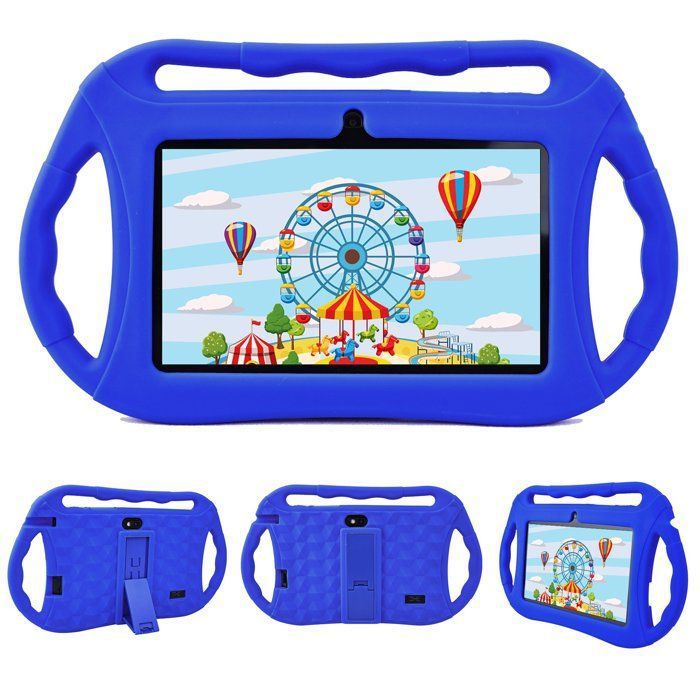 Veidoo Tablette pour Enfants 7 Pouces Tablette Android PC 2Go+32Go 1024*600 Écran Tactile HD WiFi Tablette Éducative -Bleu