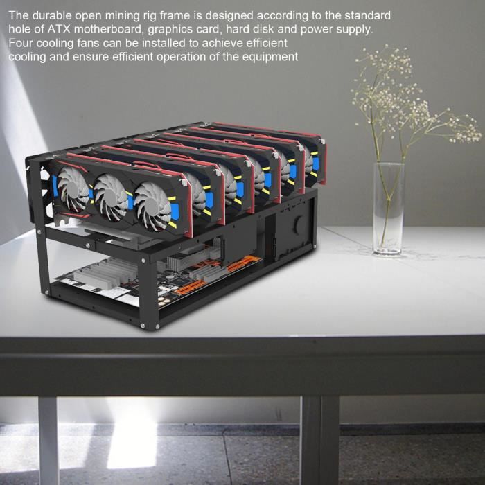 Boîtier de minage - VGEBY - Mining Rig Frame - 6 GPU - Acier inoxydable ...