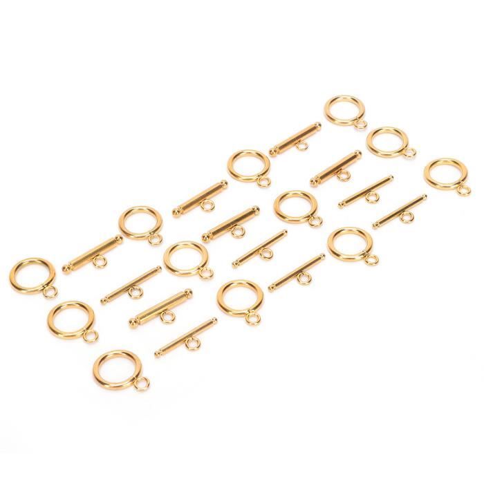 16 Paires Fermoirs à Bascule Acier Inoxydable - Pour Colliers Et Bracelets - 2 Couleurs