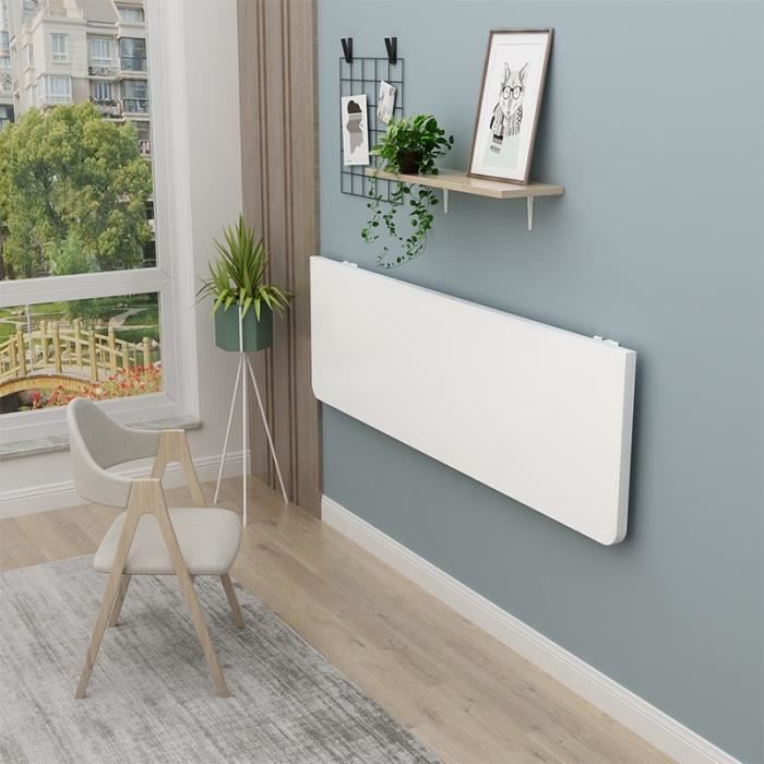 Table murale blanche XJING - Meuble de chambre - Chambre - Contemporain - Design