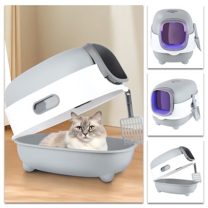 Meilleurs prix pour XUANYU Bac à litière pour Chat,avec Couvercle,Pot pour Chat fermé Comprenant Une Pelle à litière pour Chat (39*38*56cm,Gris)