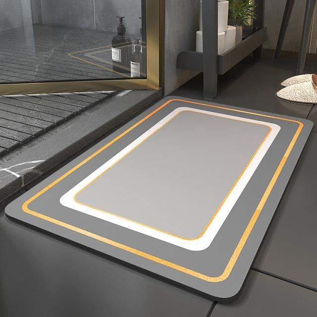 Tapis Cuisine Forme L En Diatomite Absorbant - Antidérapant Et Séchage Rapide Pour Évier Et Couloir
