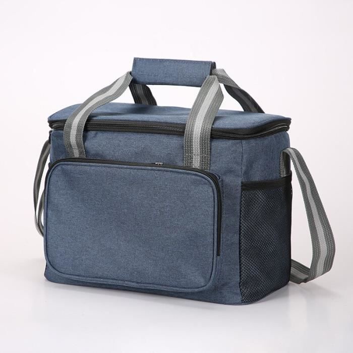 Sac Isotherme Repas ZENGSING - Velours Côtelé Avec Doublure Alu - 25x13x15 Cm - Pochette à Couverts Incluse - Pour Bureau, École, Pique-nique - Blanc Cassé