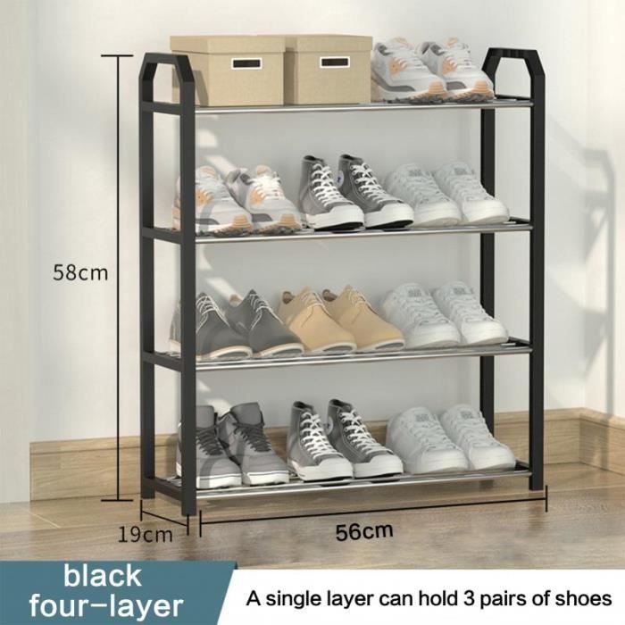 Étagère à Chaussures Réglable Et Extensible, Rangement Pour Chaussures Etagere A Chaussures A Monter Soi Meme Deux Niveaux 45 X 24 X 28 Cm 98892796