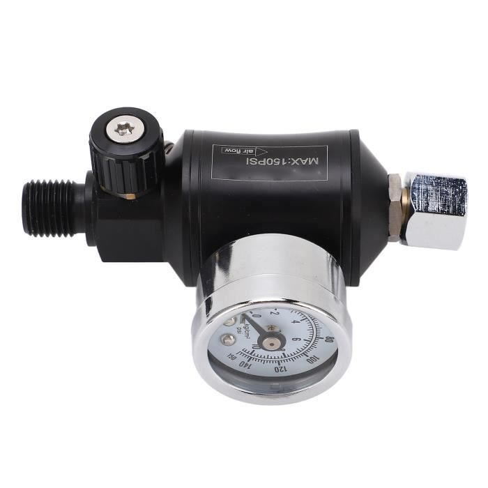 Régulateur D'air Pistolet Peinture Natudeco - Manomètre 0-140 PSI | G1/4" | Acier Inoxydable
