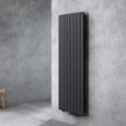 Sogood radiateur pour chauffage central 180x61cm radiateur à eau chaude panneau double couches vertical noir-gris-1