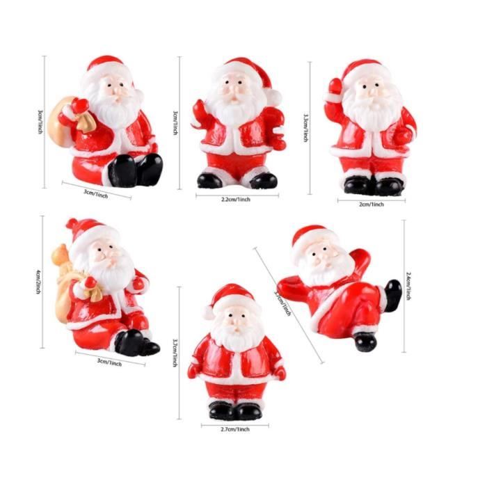 Figurines Père Noël - Lot De 20 Mini Statues En Résine - Décoration De Noël