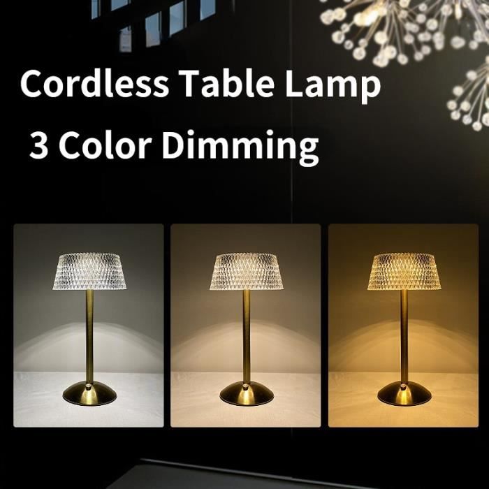 Lampe de table LED aste sans fil, 3 couleurs, gradation tactile, lampe de  chevet pour la maison et le bureau, IP44, étanche, décoration de chambre -  AliExpress