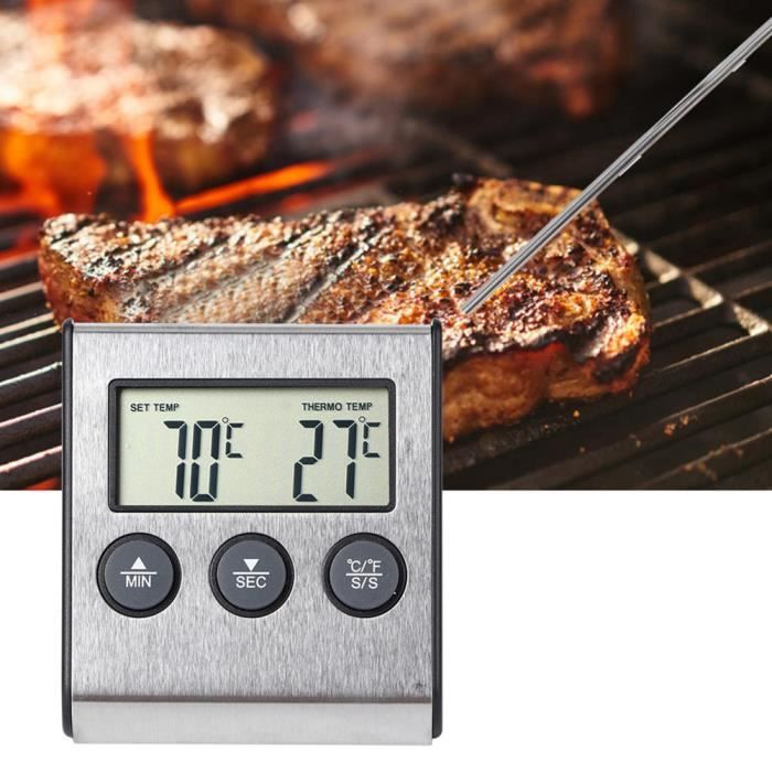 ARAMOX Thermomètre à viande Thermomètre de barbecue numérique de