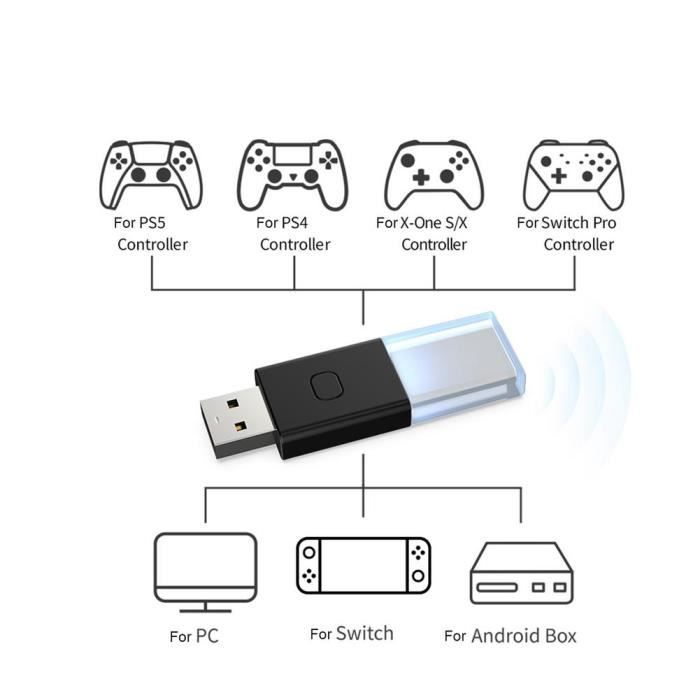Autre peripherique usb,Adaptateur USB Bluetooth-compatible pour PS5-PS4-Xbox  One Switch,récepteur de casque,Dongle - Black[E9355] - Cdiscount  Informatique