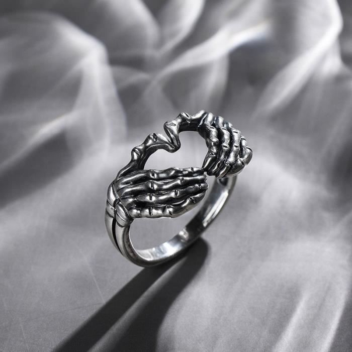 Bague retro pour hommes crane fantome patte main os plaque Punk Hip Hop gothique squelette de la main accessoires bijoux SILVER 8 Cdiscount Animalerie