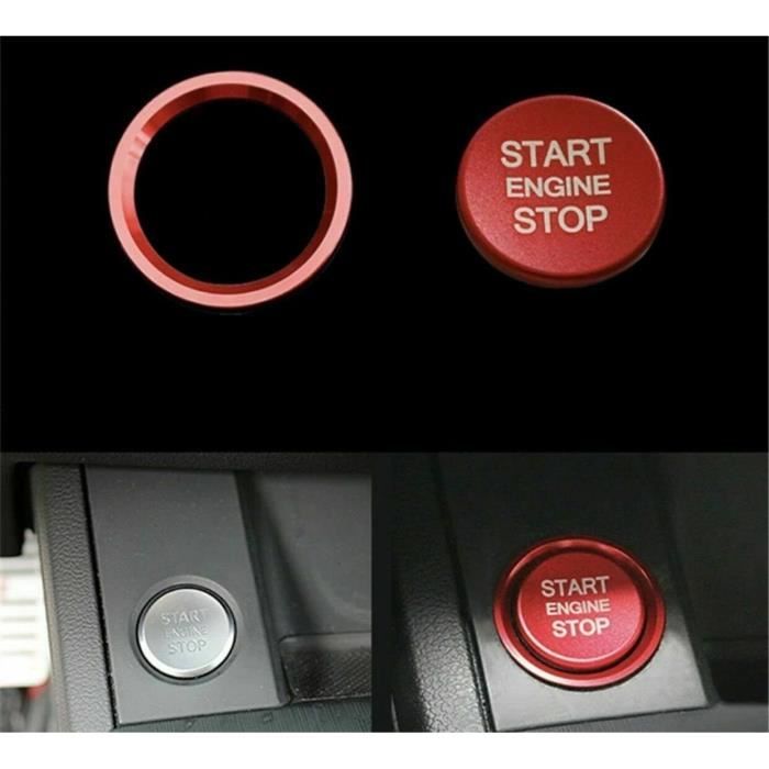 Copri Pulsante Avviamento Auto In Alluminio Rosso | Adesivo Start Stop Per A4L/A6L/Q5L/A5/Q7 | Decorazione Motore - Foto 10
