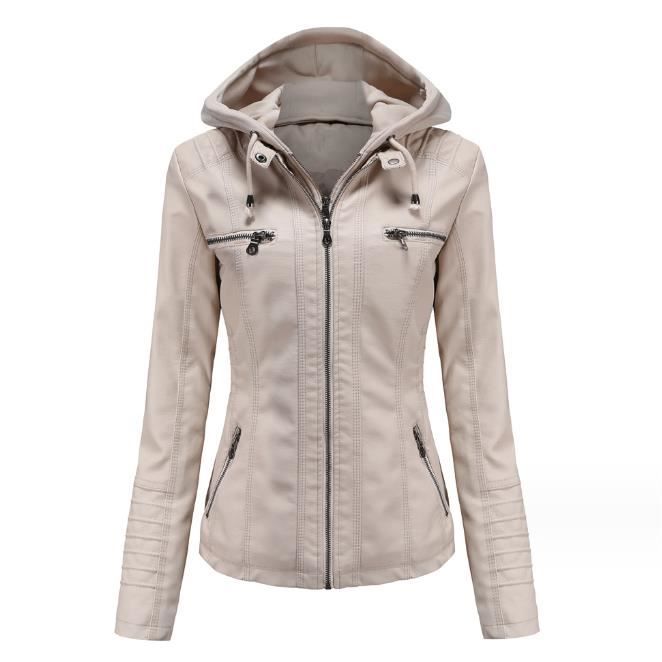 Veste en best sale cuir capuche femme