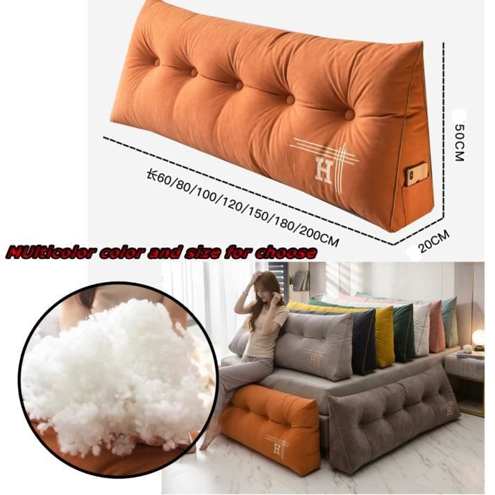 Coussin De Dossier De Lecture, Coussin De Lecture Pour Canapé, 60x40 Cm Blanc Casse 94055260