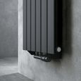 Sogood radiateur pour chauffage central 180x61cm radiateur à eau chaude panneau double couches vertical noir-gris-2