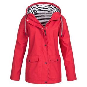 Veste Imperméable Femme Longue - Capuche, Coupe-vent, Légère - Pour Randonnée, Voyage, Printemps/automne - Taille S à XXXXXL - Polyester - 8