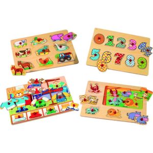 Puzzle Coulissant En Bois 15 Chiffres – Jeu éducatif Réflexe Et Mathématiques, Taille 13,5 Cm