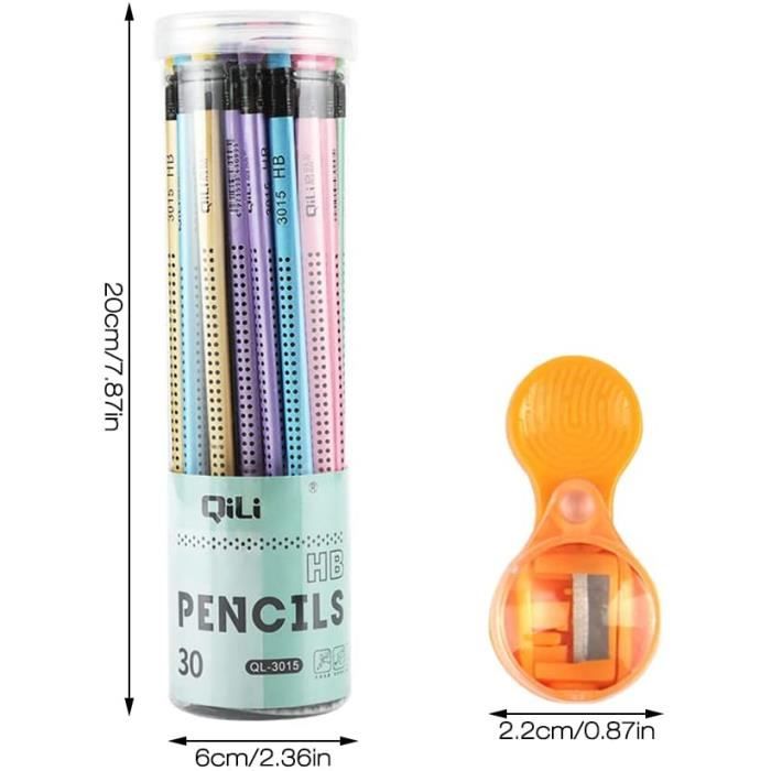 Crayon hb, 30pcs crayon graphite avec 2 taille crayon, crayon