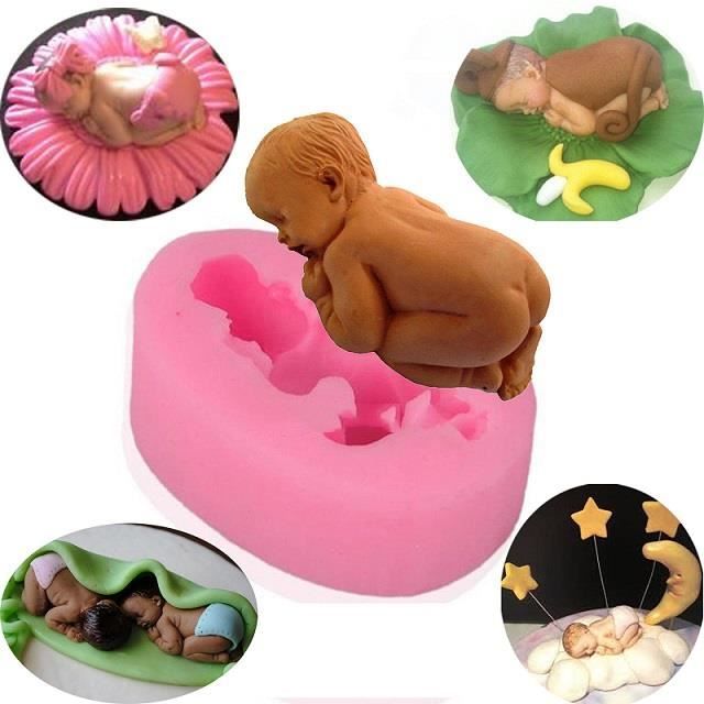 Moule Silicone Visage De Bébé - Pour Fête Prénatale, Décoration Gâteaux, Chocolat, Résine, Savon, Résiste à La Chaleur