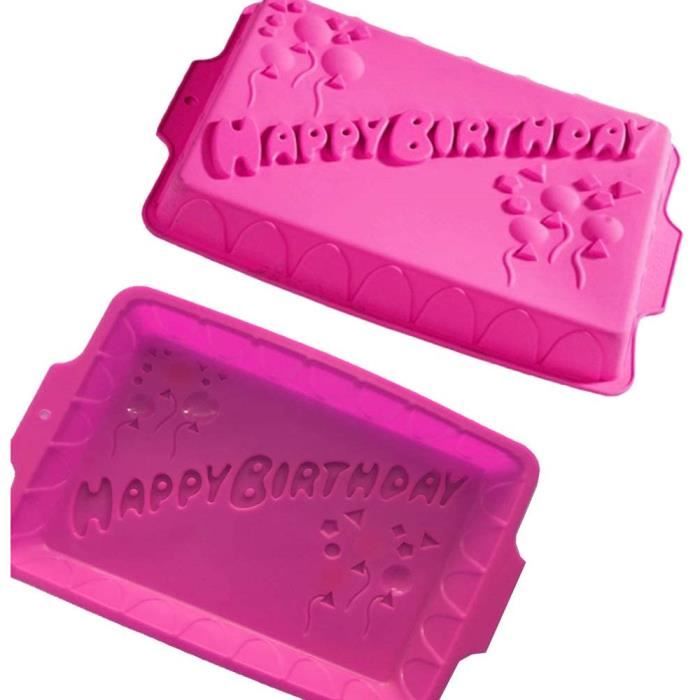 Silikomart - Moule à gâteau rectangulaire en silicone - Joyeux anniversaire  - Happy Birthday